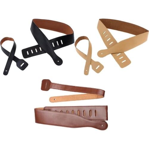Vintage Leather Guitar Straps for Acoustic Electric Guitar Bass Belt 43-51 Inch
