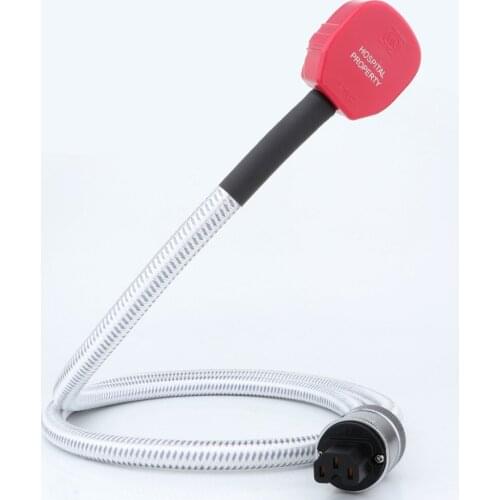 Preffair High Quality HIFI amplifier OFC Pure Copper Gold Plated UK IEC AC Female Male Power Plug Power Cable Cord Wire