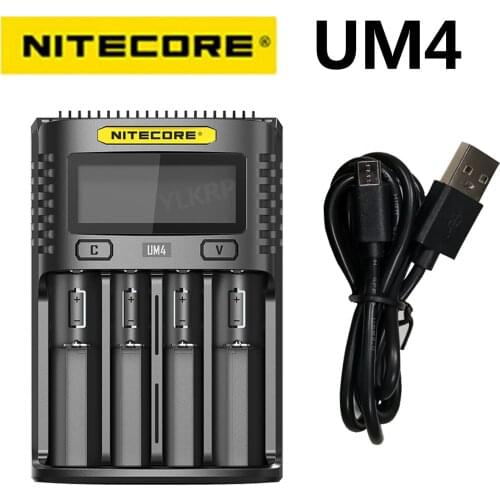 Nitecore UM4 USB four-slot QC Charger Intelligent Circuitry Global Insurance li-ion AA 18650 14500 16340 26650 Charger
