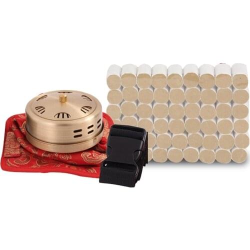 Smokeless Moxibustion Massage Box Thick Copper Treatment Therapy For Body Leg Abdomen Neck With Moxa Sticks Tool Health Care