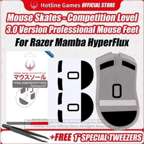 Hotline Games 3.0 Mouse Skates Mouse Feet Replacement for Razer Mamba HyperFlux Gaming Mouse,Smooth, Durable,Glide Feet Pads