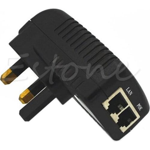 48V 0.5A EU Wall Plug POE Injector Ethernet Adapter IP Phone/Camera Power Supply E56B