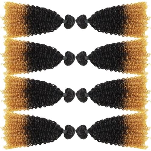 Afro Jerry Synthetic Hair Extensions For Women High Temperature Synthetic Curly Hair Weaves 8 Bundles 240g All In One Pack T27