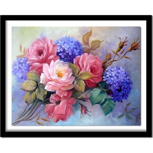 Diamond embroidery 3D colorful flowers pattern diamond painting cross stitch DIY diamond kit full square home decor