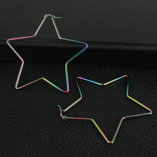 Big Simple Star Multicolour Earring Fashion Stainless Steel Jewelry Earrings For Women EFGZAQCP