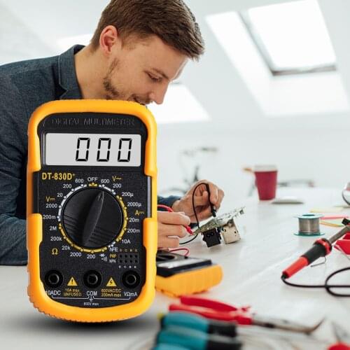 DT830D Mini Pocket Digital Multimeter 1999 Counts AC/DC Volt Amp Ohm Diode HFE Continuity Tester Ammeter Voltmeter