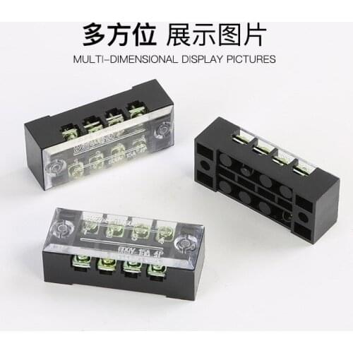 Dual Row Strip Screw Terminal Block 15A 600V Fixed Wiring Board wire connector TB-1503/TB-1504/TB-1506/TB-1508/TB-1510/TB-1512
