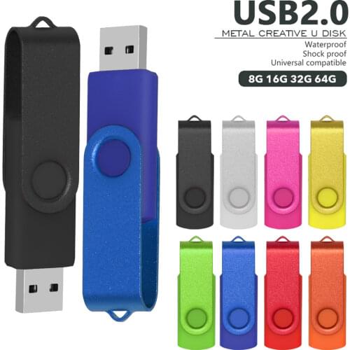 Rotation cle USB 2.0 Flash Drives Metal Pen Drive 8GB 16GB 32GB 64GB 128GB Pendrive Flash Drive 4GB 8GB USB 2.0 Memory Stick