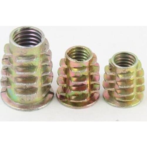 10-50PCS M4 M5 M6 M8 M10 Zinc Alloy Thread For Wood Insert Nut Flanged Hex Drive Head Furniture Nuts