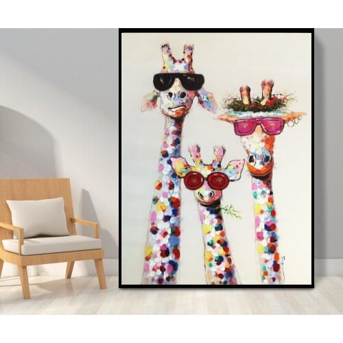 Graffiti giraffe children poster animal wall art canvas nursery print painting Nordic kids baby room decoration pictures