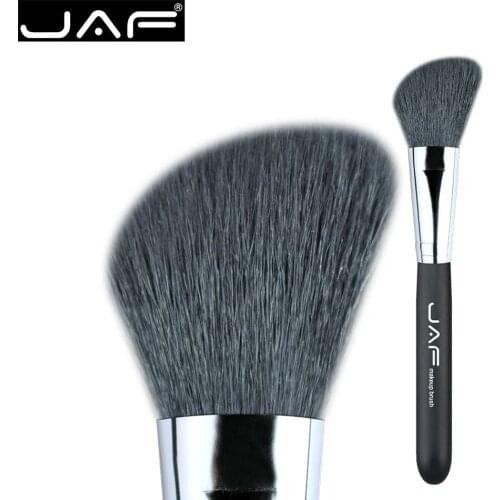 JAF Natural Goat Hair Angled Blush Brush, Long Handle Highlighter Blending Brush, Slant Face Makeup Concealer Brush - 12GKYA