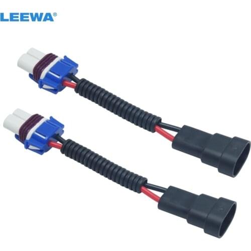 LEEWA 2pc Car Ceramic Socket 9006 Ceramic Wiring Harness Connector Adaptor For LED/HID Headlight Bulb Socket Holder #CA5951