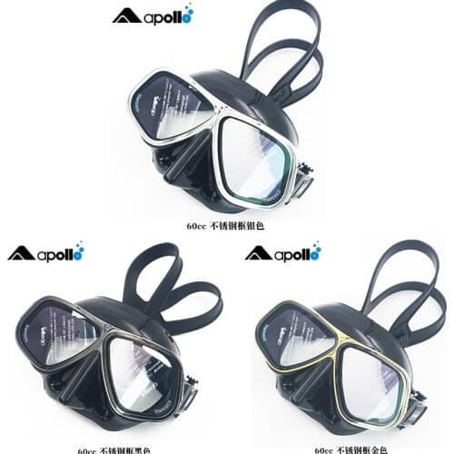 Apollo Bio Metal Mask Stainless Steel wide-angle diving mask for scuba diving free diving snorkeling swimming