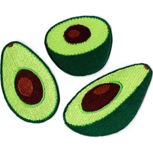 1PC New Avocado Peach Fruit Fabric Patch Embroidered Iron on Patches For Clothing DIY Decoration Clothes Stickers Applique Badge