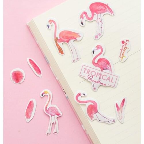 Creative Handbook Diy Mobile Phone Photo Frame Sticker Pack Flamingo Beauty Girl etc Diary Decorative Sticker