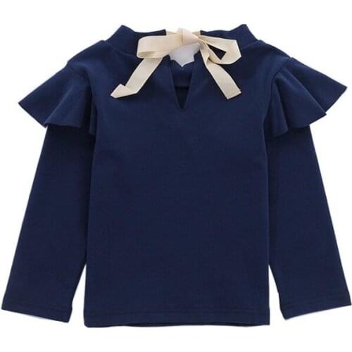 Autumn Girls T shirt Long Sleeve Kids Tops Cute Cotton Girls Basic Shirts Fashion Children Girls Tops Tees BC413