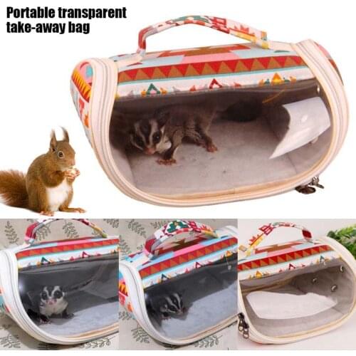 Outdoor Hamster Bag Carrier Hamster Transparent Bag Bird Squirrel Sugar Gliders Totoro Portable Travel Visible Portable Carrier