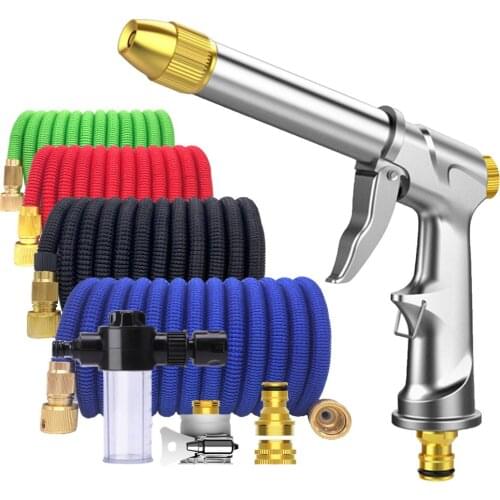 17-125ft Expandable Garden Hose Portable High-Pressure Water Gun Pipe High Pressure Car Wash Water Gun Home Garden Watering Hose