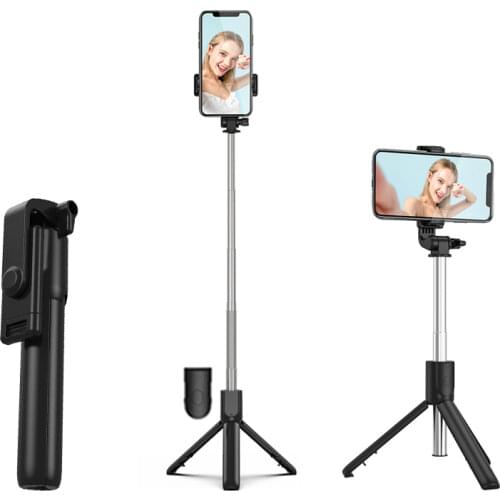 Selfie Stick with Tripod Stand Bluetooth Remote Control Mobile Phone Selfie Stick Holder for iOS Android SmartPhone Live Photo