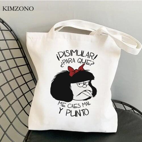 Mafalda shopping bag canvas reusable shopper eco bolsa tote bag boodschappentas sacola ecobag bolsas reutilizables grab