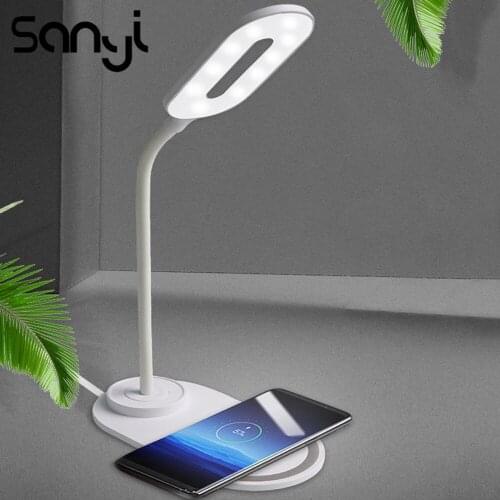 LED Table Light Wireless Charger Desk Lamp Folding Lamp For Study/Office Soft Light Night Lamp Eye Protection Bedroom Lighting