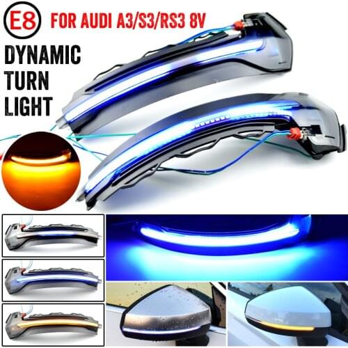 For Audi A3 S3 8V RS3 Dynamic Turn Signal LED Blinker Sequential Side Mirror light 2013 2014 2015 2016 2017 2019 2020