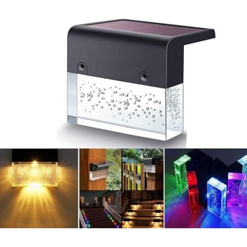 LED Solar Step Lights Outdoor Garden,4/6PCS Solar Deck Lights Solar Lights Warm White/Color Changing Solar Fence Lights