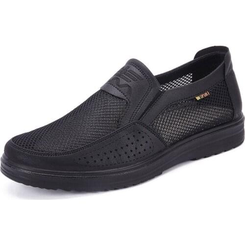 Mens Casual Shoes Summer Style Mesh Flats Shoes For Men Loafers Leisure Shoes Breathable Outdoor Walking Footwear Big Size 48