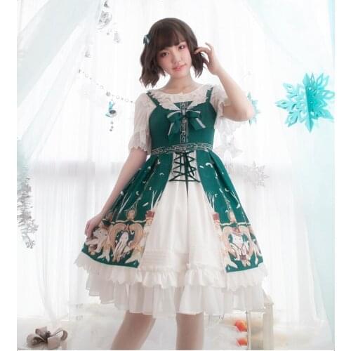 Japanese sweet Lolita JSK sleeveless dress Cos Lolita Kawaii tea party dress retro court Princess Vestidos Loli