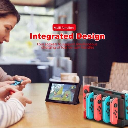 Gamepad Controller Charger with Indicator Charging Dock Stand Station Holder for Nintendo Switch Game Console