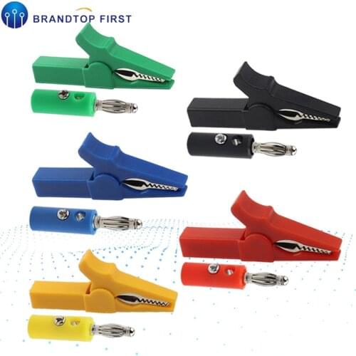 55MM Alligator clip + BANANA PLUG, test probe with 4mm Banana Plug Cable Clips