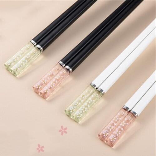1 Pair Amber Sakura China Chopsticks Antibacterial Anti-slip High Temperature Resistant Sushi Food Chopsticks Kitchen Supplie