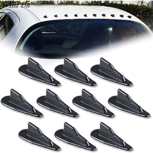 7.5cm*2.5cm Stylish Carbon Fiber Shark Fin Wing Car Vehicle Roof Top Spoiler Decoration 1 Pcs