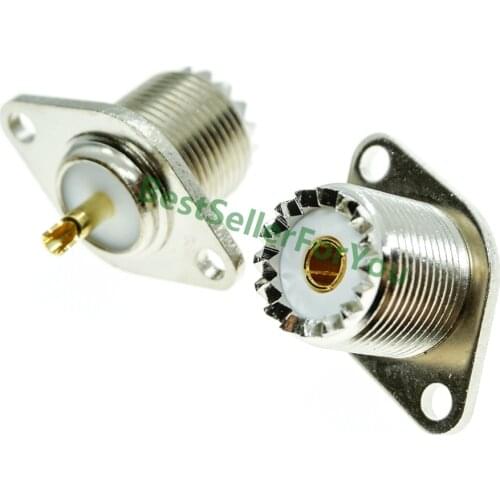 1Pcs UHF Female SO-239 2 hole Panel Mount Flange Solder Cup Connector antenna socket