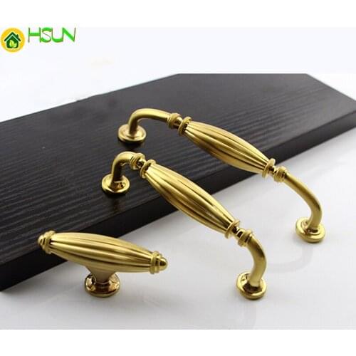 1pc gold Furniture Brass Knobs Cabinet Knobs and Handles brassKitchen Drawer Cabinet Pull Handle CT-105