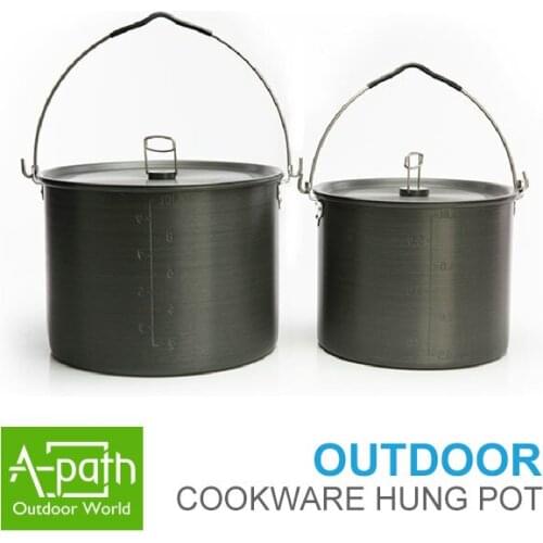 10.5L 6.5L Hang pot High efficiency outdoor camping cookware camp picnic free aluminum camping pot tableware camping cook set