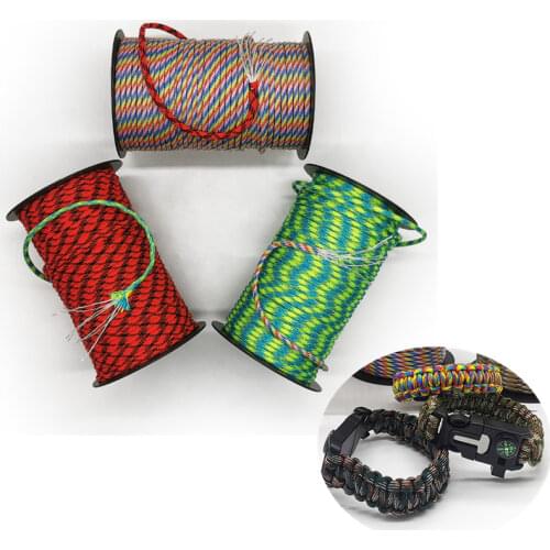 100M 550 Military Standard 9-Core Paracord Rope 4mm Outdoor Parachute Cord Survival Umbrella Tent Lanyard Strap