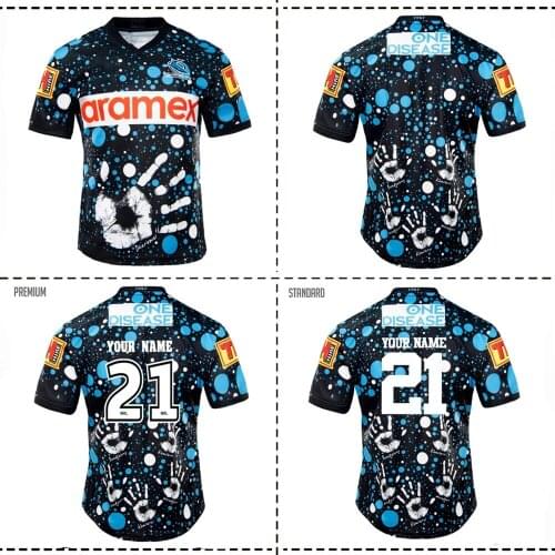 2021 CRONULLA SHARKS INDIGENOUS JERSEY 2021/2022 Cronulla Sharks Rugby TRAINING SHORTS JERSEY size S--5XL