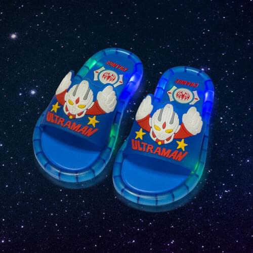 2021 Footwear Luminous Jelly Summer Childrens LED Slipper Girls Slippers PVC Non-slip Beach Sandals Kids Home Bathroom Blue