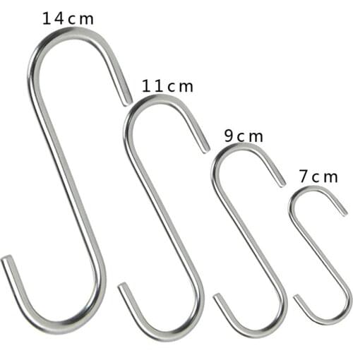 4 Sizes S-shaped Hooks Multi-function Universal Stainless Steel Hanger Home Bathroom And Kitchen Coat Hook Accessories