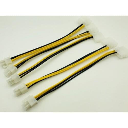 5PCS 4Pin P3 Power to P4 12V Converter Adapter USB SATA Cable USB Riser Card 4Pin Connector Supply for DVI-D VGA Dual PSU Cables