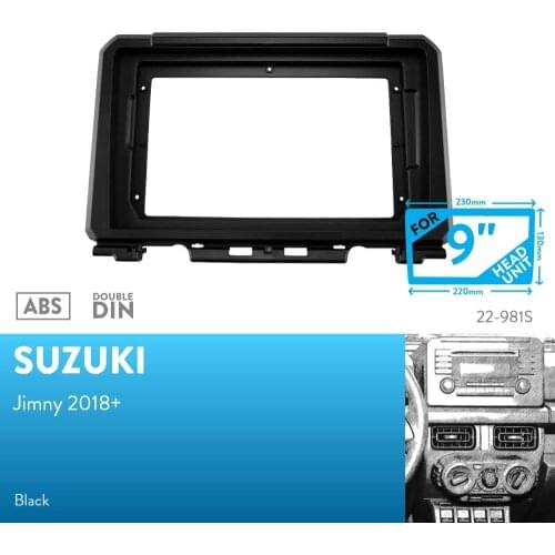 9 inch Car Fascia Radio Panel for Suzuki Jimny 2018+ Dash Kit Install Facia Plate Stereo Console 9inch Bezel Adapter Cover Trim