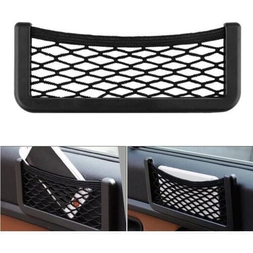20x8CM 4Pcs/Lot Car Storage Bags Car Mesh Nets Bag Strong Magic Tape Sundries Corners Holder Gadget Car Storage Organizer Net