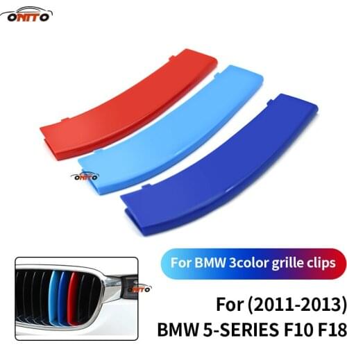 Car Styling Kidney Grille Grill Cover Stripe Clip 3 Colors Grille Clip Set Racing Grille Fit For BMW 5 Series F10/F18 2011-2013