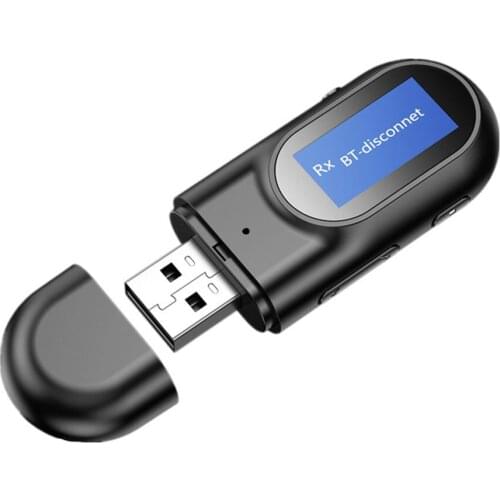 Bluetooth-compatible 5.0 Receiver Transmitter Audio Adapter LCD Display 3.5mm Aux Stereo Music Adapter For TV PC Car Speaker