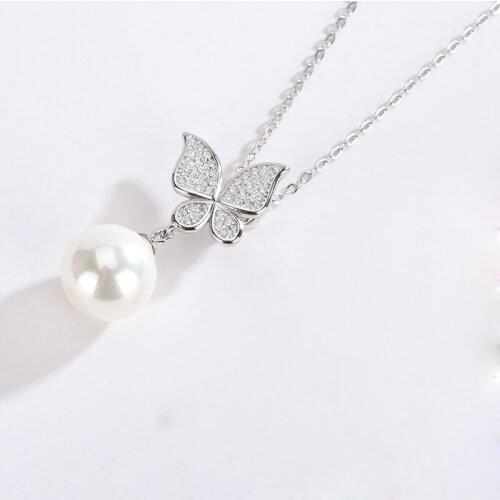 MADALENA SARARA Sterling Silver S925 9-10mm AAA Freshwater Pearl Pendant Chain Necklace Various Styles