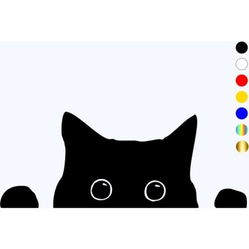 CK2800#30*12cm Cat peeping funny car sticker vinyl decal silver/black car auto stickers for car bumper window car decorations