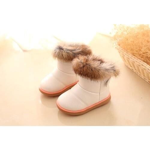 Kids Snow Boots Child Shoes For Girls Snow Boots Shoes Rubber Sole Baby Girls Outdoor Cotton Shoes Plush Ankle Boots Girl