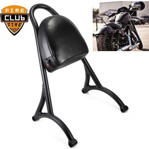For Harley Sportster XL 883 1200 04-16 Motorcycle Short Passenger Sissy Bar Backrest w/Pad Black