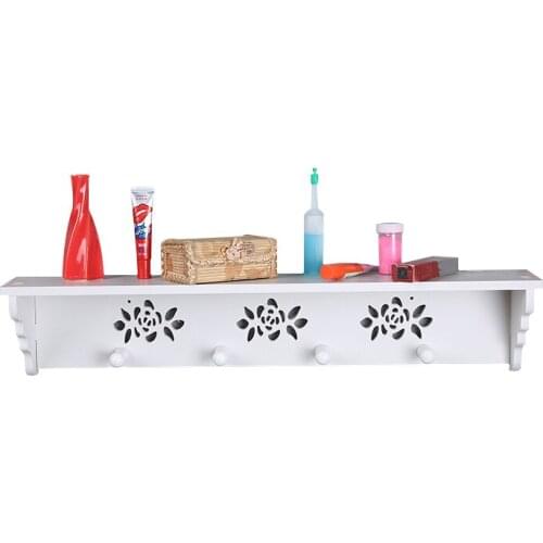 Household Decor Wall-mounted Display Box Racks Wooden Clapboard Wall Hook Shelf Living Room Wall Storage Shelf Bracket